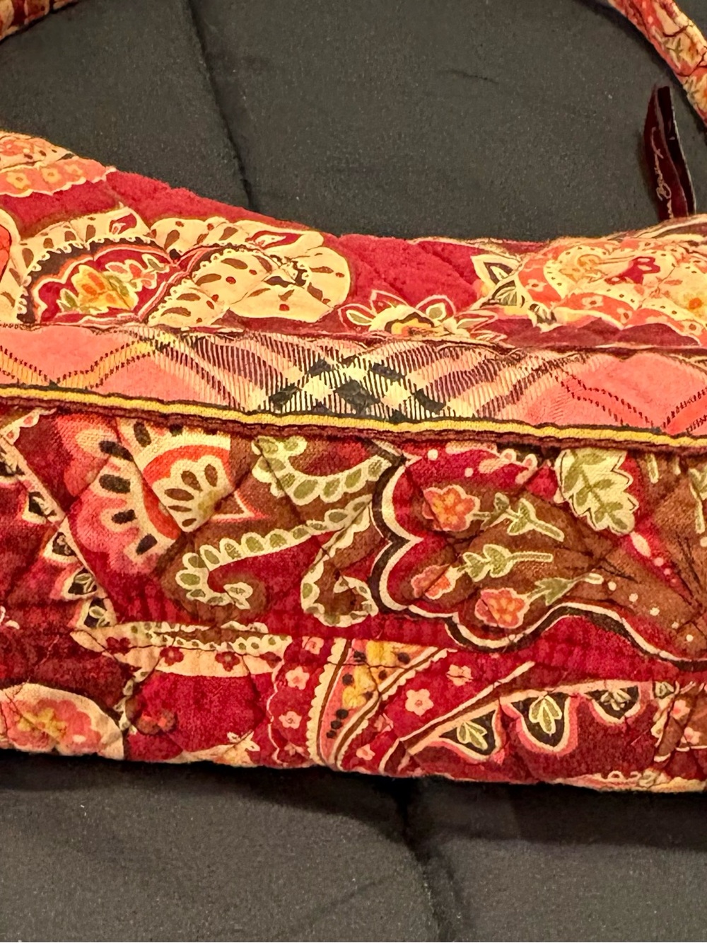 Vera Bradley Red and Pink Paisley Quilted Mini Shoulder Purse - Picture 2 of 7